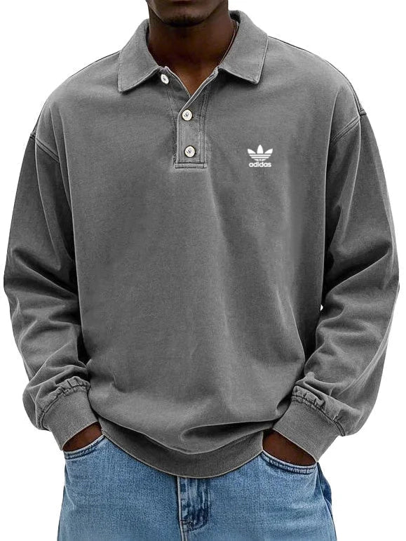 аⅾіⅾаѕ – Lässiges Langarm-Polohemd für Herren
